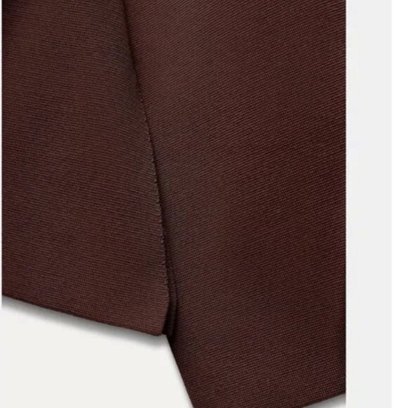 NWT  Zara FITTED WAIST PLAIN KNIT CARDIGAN Choclate Brown Bloggers Fave Small - Picture 10 of 13